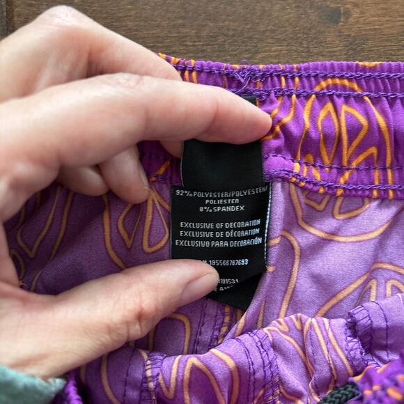 NEFF Printed Drawstring Pull On Swim Trunks Swimwear‎ Purple Peace Men's Small - Picture 6 of 7